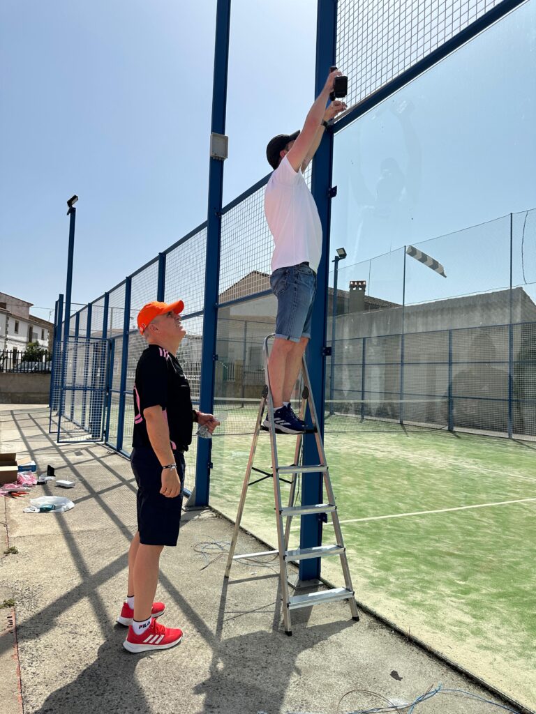 Instalación en lo alto de la pista