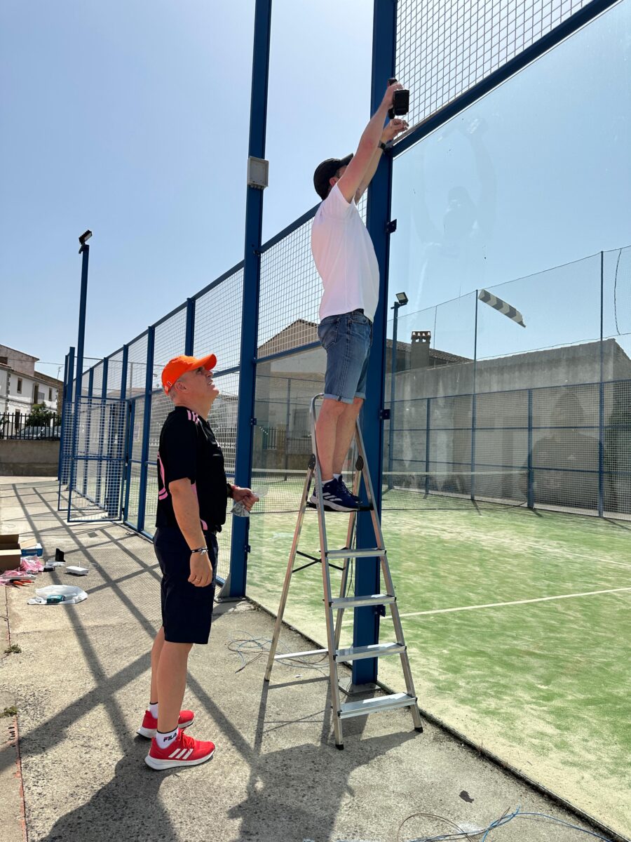 Instalación en lo alto de la pista