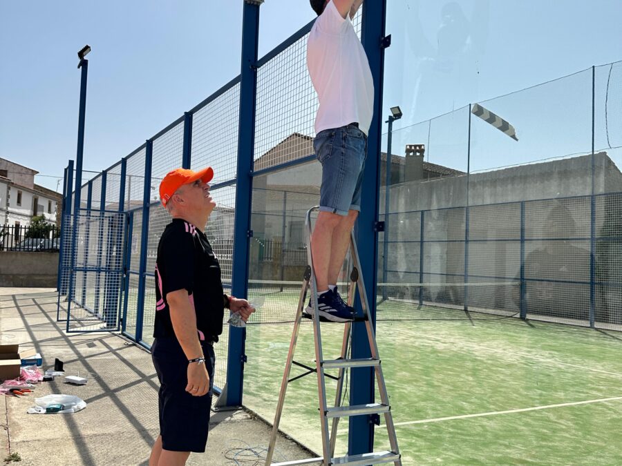 Instalación en lo alto de la pista